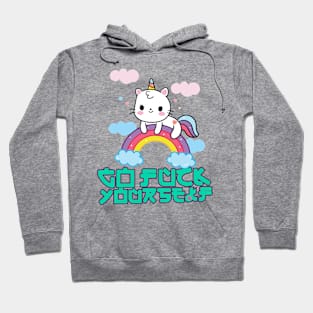 Cute Unicorn Cat bad Language Hoodie